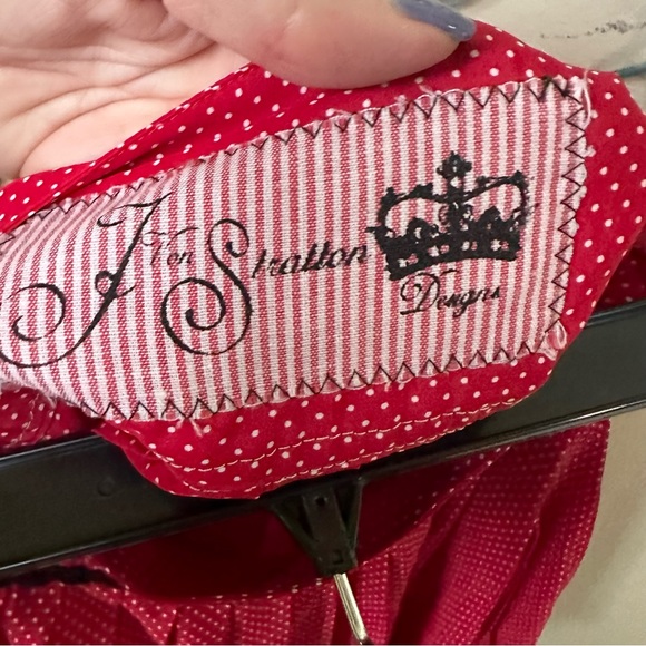 Esprit red white black polka dot Pirate skirt no size tag RARE - Picture 4 of 10